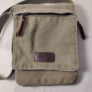 Berchirly Unisex Canvas & Leather Shoulder Crossbody Bag Army Green *Read*